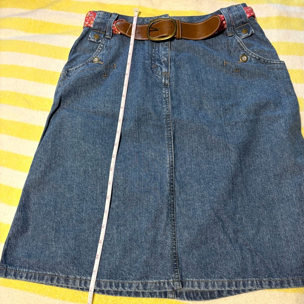 Christopher & Banks Denim A-Line Skirt with Removable Belt, Size 4, NWT - Picture 6 of 11